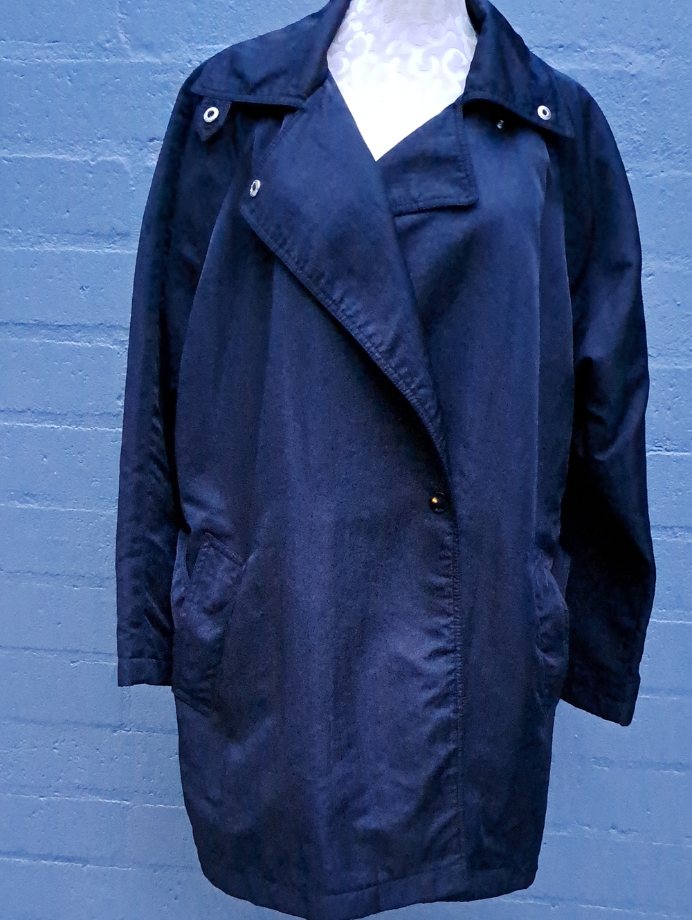 Larry Levine Womens Black Trench Coat